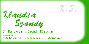 klaudia szondy business card